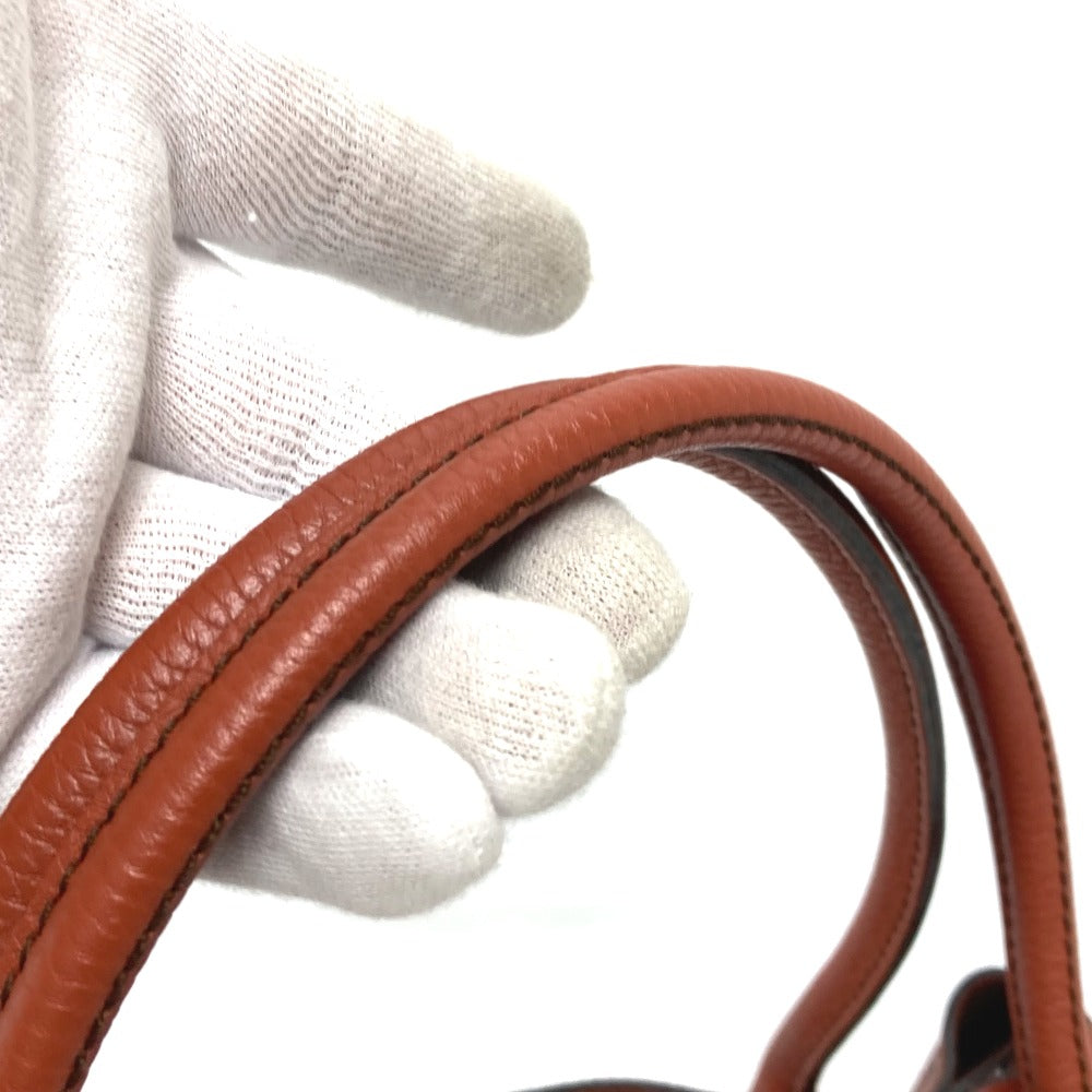 TOD'S Tote Bag leather Brown logo Women Used Authentic