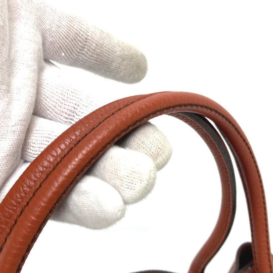 TOD'S Tote Bag leather Brown logo Women Used Authentic