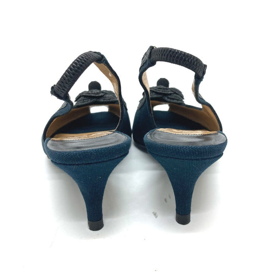 CHANEL pumps canvas black Camelia Women 35 C Used Authentic