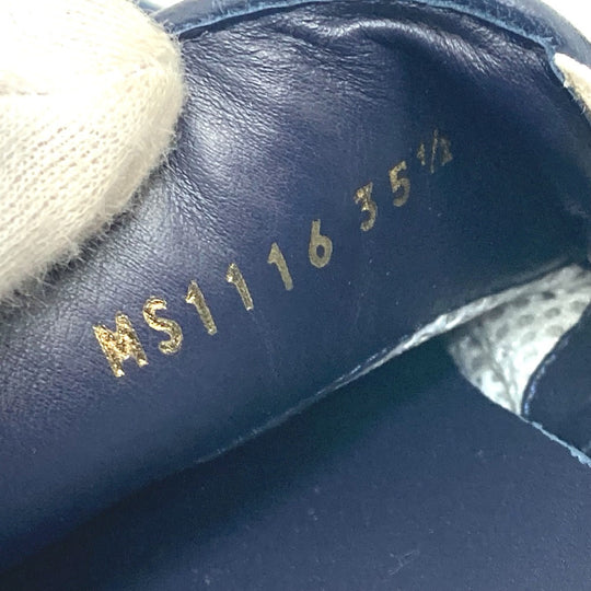 LOUIS VUITTON Slip-on Monogram denim blue Front row line Monogram denim Women 35 1/2 Used Authentic