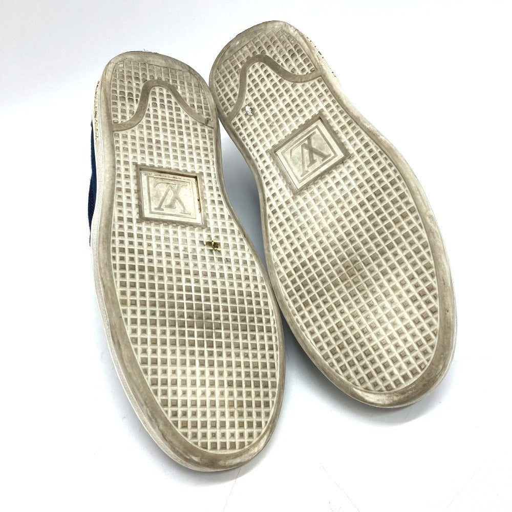 LOUIS VUITTON Slip-on Monogram denim blue Front row line Monogram denim Women 35 1/2 Used Authentic
