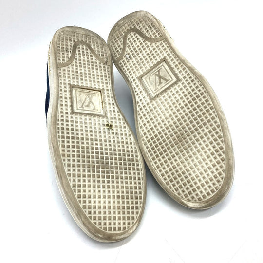 LOUIS VUITTON Slip-on Monogram denim blue Front row line Monogram denim Women 35 1/2 Used Authentic