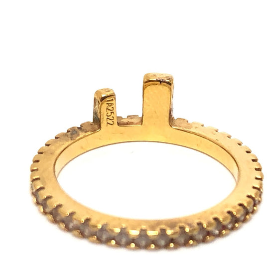 FENDI Ring 1A2522 metal gold Rhinestone Women Used Authentic