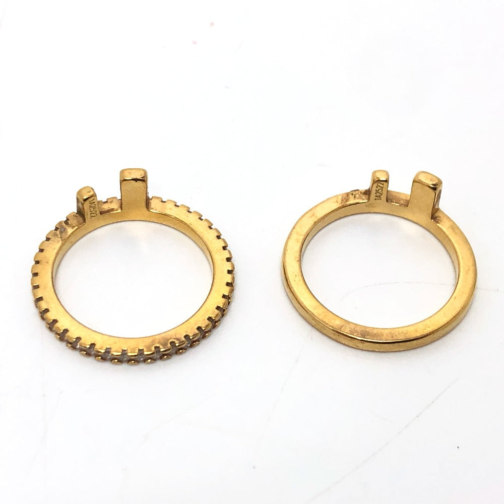 FENDI Ring 1A2522 metal gold Rhinestone Women Used Authentic