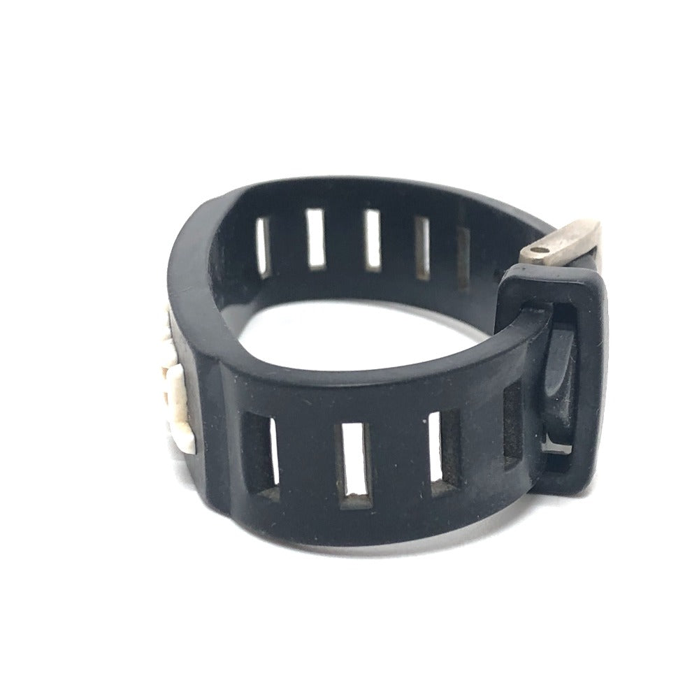 CHANEL bracelet A12633 rubber black 99P logo Women Used Authentic