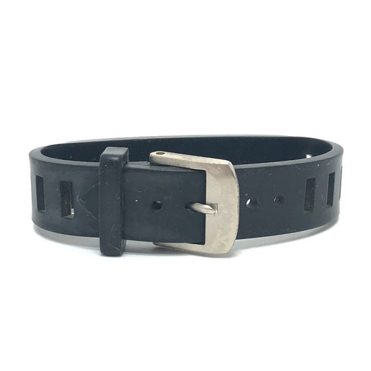 CHANEL bracelet A12633 rubber black 99P logo Women Used Authentic