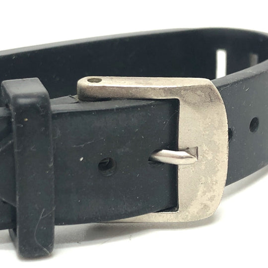 CHANEL bracelet A12633 rubber black 99P logo Women Used Authentic