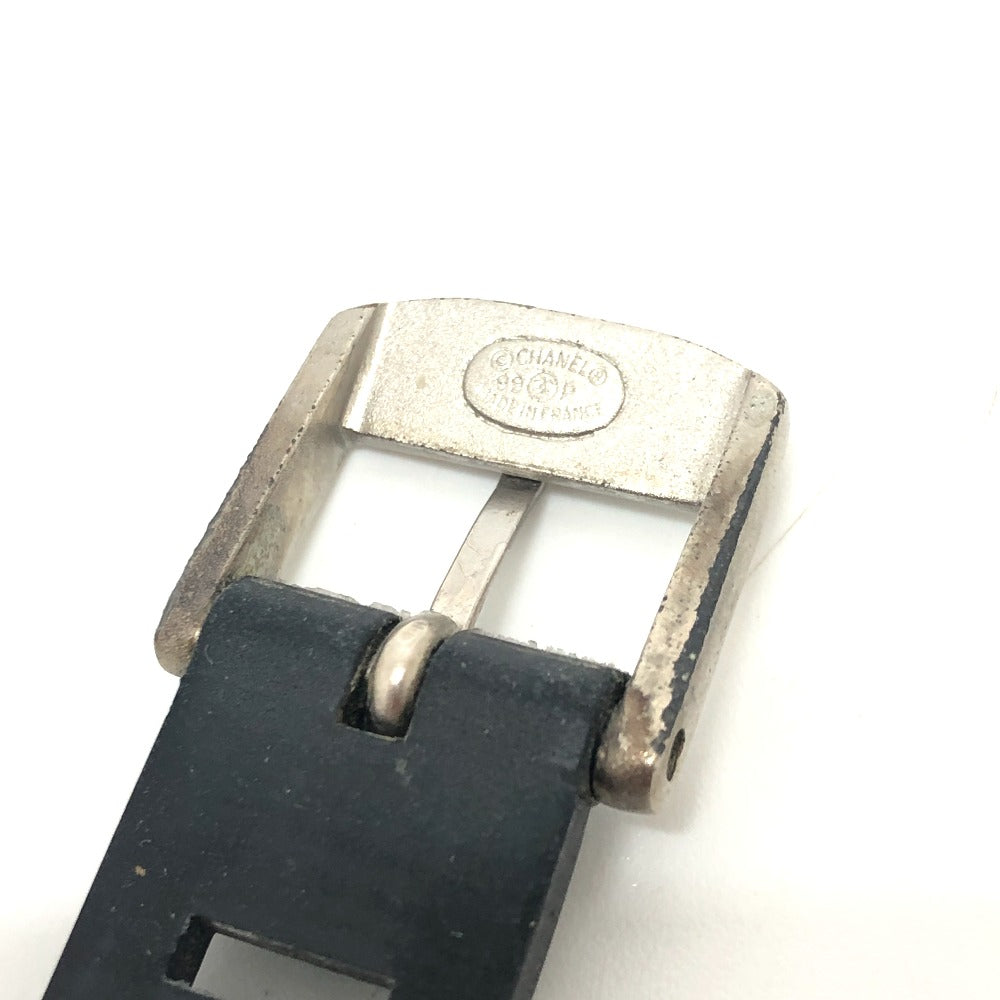 CHANEL bracelet A12633 rubber black 99P logo Women Used Authentic