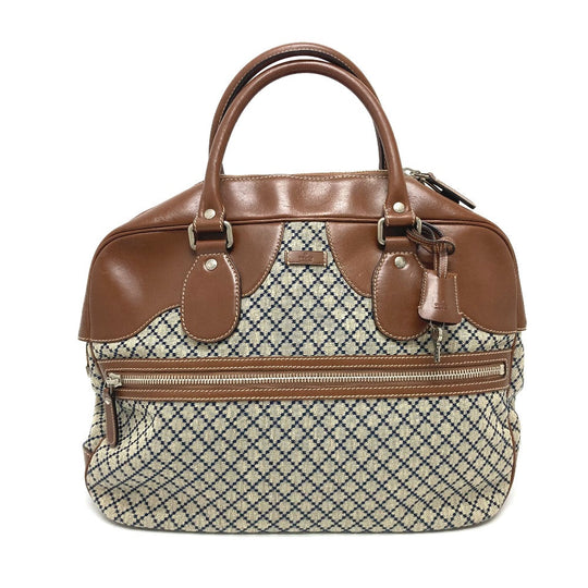 GUCCI Boston Duffel bag 231838 Leather / canvas Brown x gray Diamante Women Used Authentic