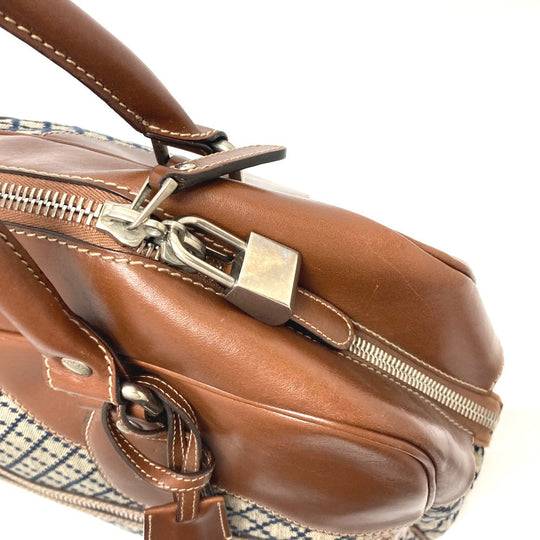 GUCCI Boston Duffel bag 231838 Leather / canvas Brown x gray Diamante Women Used Authentic
