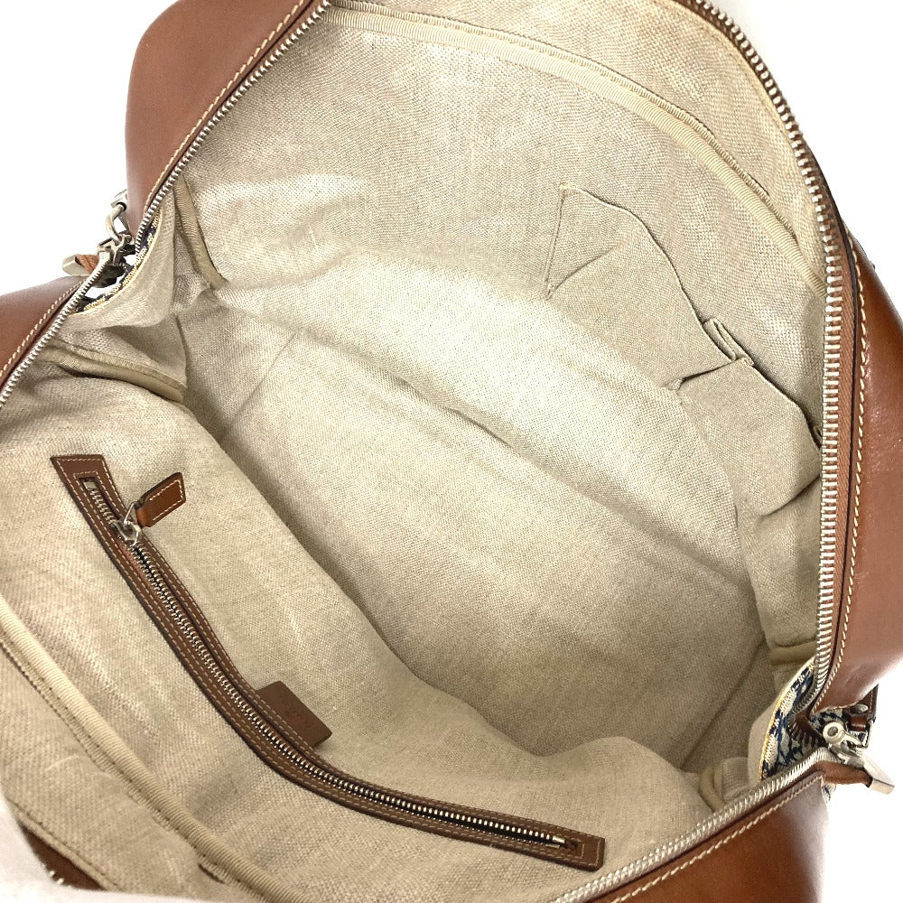 GUCCI Boston Duffel bag 231838 Leather / canvas Brown x gray Diamante Women Used Authentic