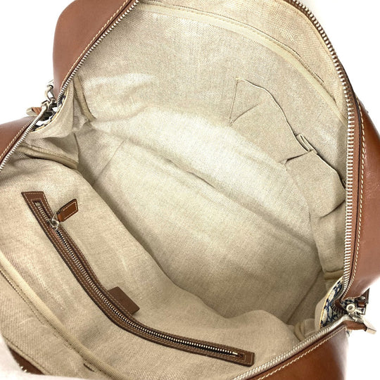 GUCCI Boston Duffel bag 231838 Leather / canvas Brown x gray Diamante Women Used Authentic