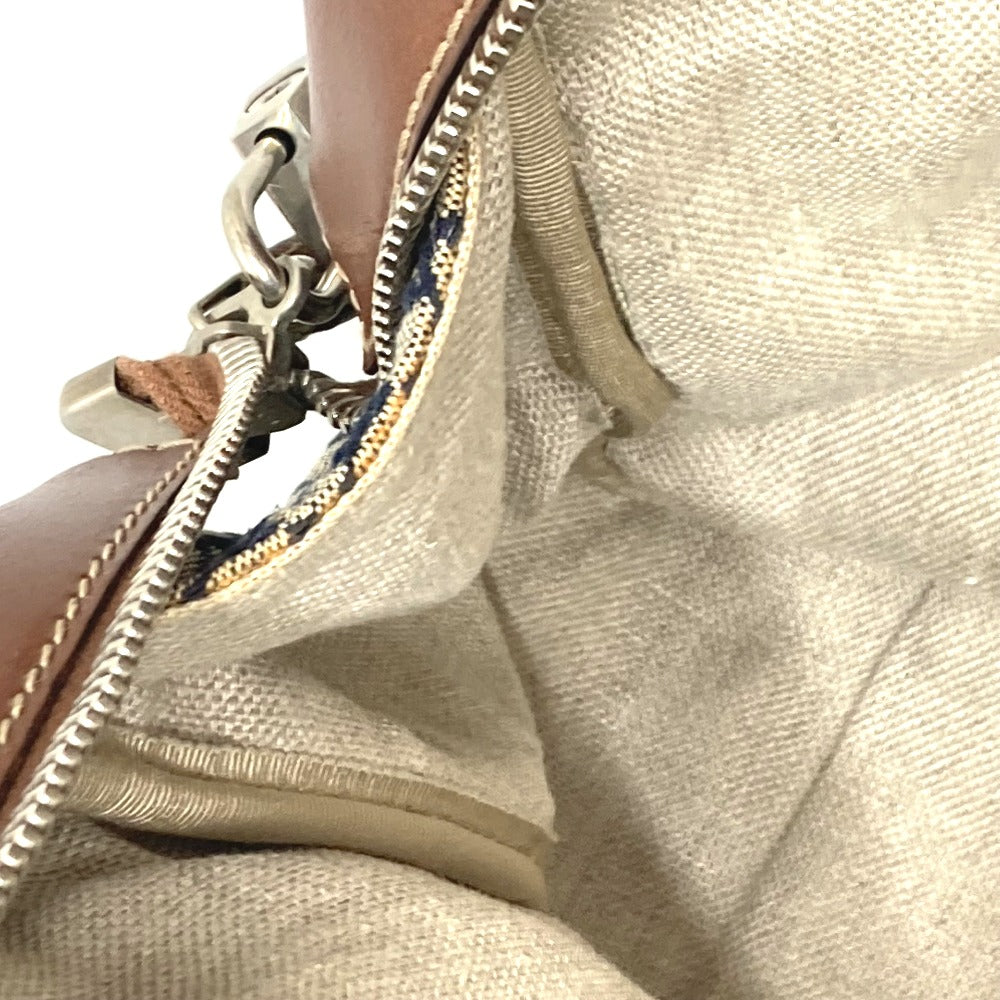GUCCI Boston Duffel bag 231838 Leather / canvas Brown x gray Diamante Women Used Authentic
