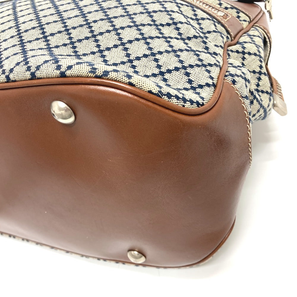 GUCCI Boston Duffel bag 231838 Leather / canvas Brown x gray Diamante Women Used Authentic