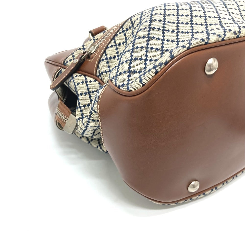 GUCCI Boston Duffel bag 231838 Leather / canvas Brown x gray Diamante Women Used Authentic