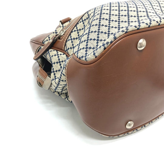 GUCCI Boston Duffel bag 231838 Leather / canvas Brown x gray Diamante Women Used Authentic