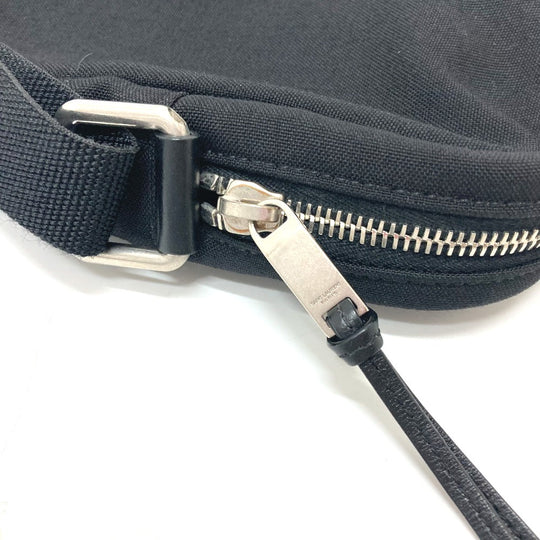 SAINT LAURENT PARIS Shoulder Bag Canvas / leather black logo plate Women Used Authentic
