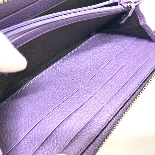 GUCCI Long Wallet Purse 307984 leather purple Bamboo tassel Women Used Authentic