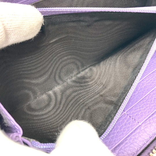 GUCCI Long Wallet Purse 307984 leather purple Bamboo tassel Women Used Authentic