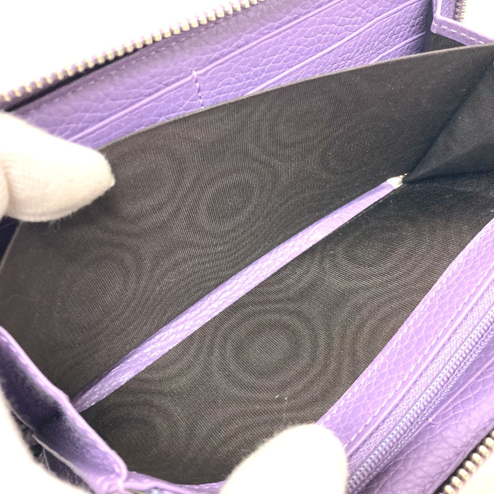 GUCCI Long Wallet Purse 307984 leather purple Bamboo tassel Women Used Authentic