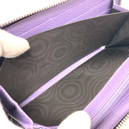 GUCCI Long Wallet Purse 307984 leather purple Bamboo tassel Women Used Authentic