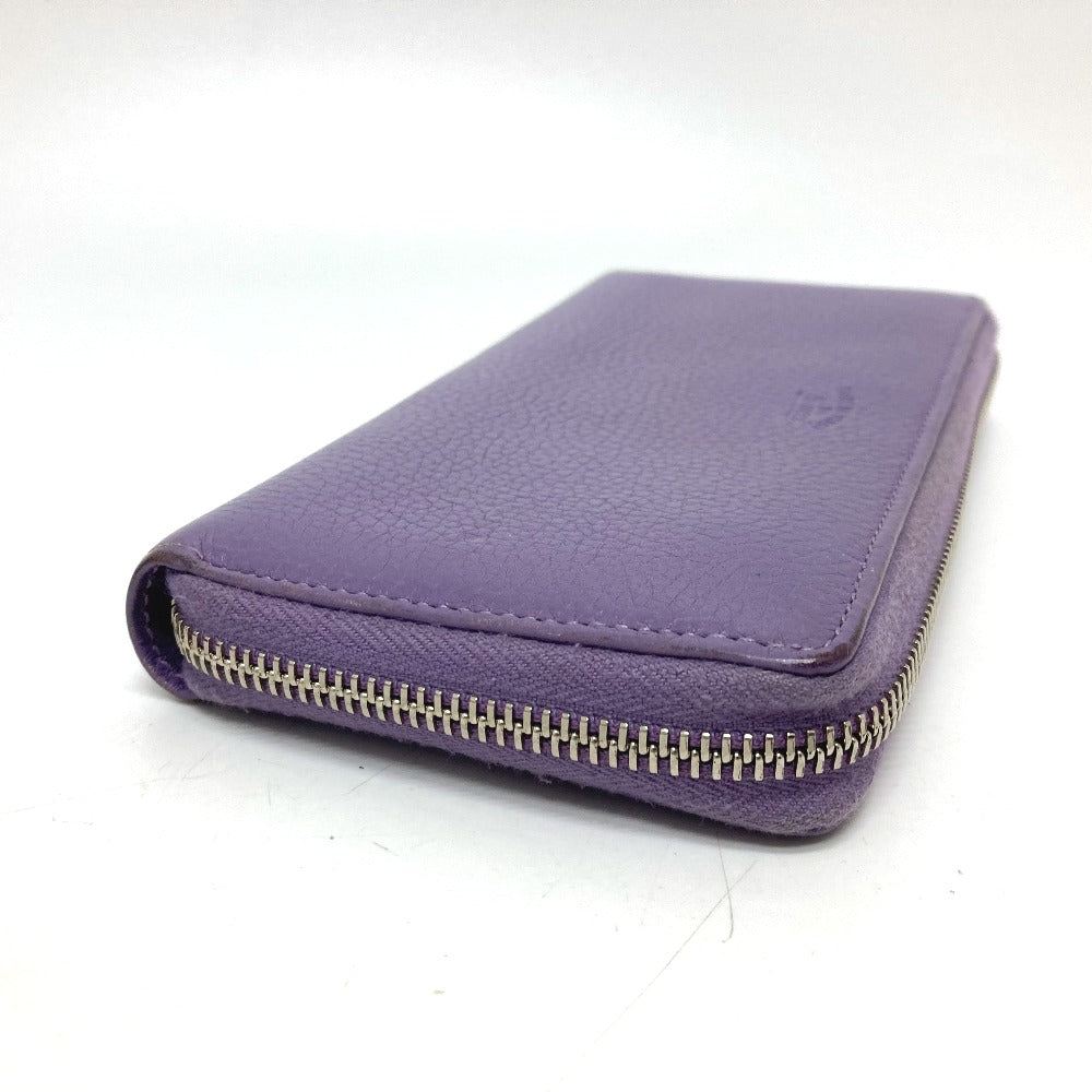 GUCCI Long Wallet Purse 307984 leather purple Bamboo tassel Women Used Authentic