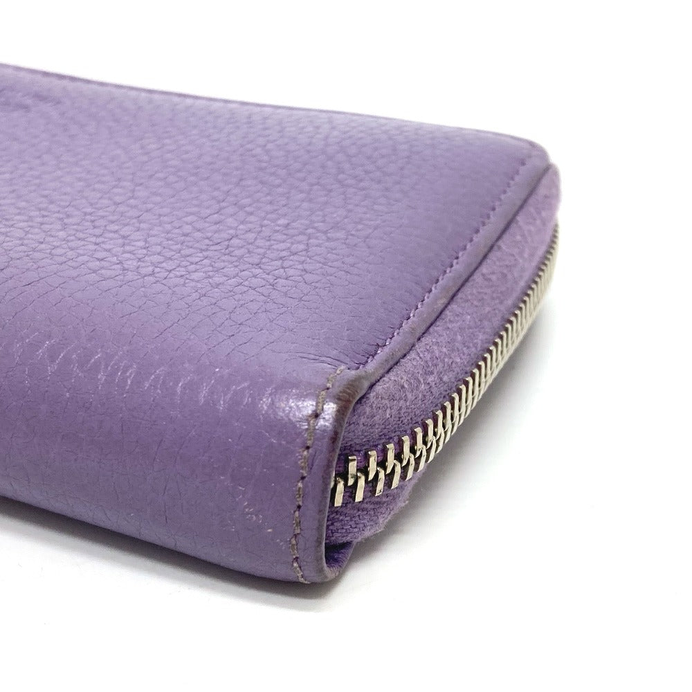 GUCCI Long Wallet Purse 307984 leather purple Bamboo tassel Women Used Authentic
