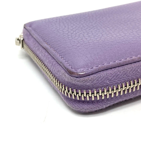 GUCCI Long Wallet Purse 307984 leather purple Bamboo tassel Women Used Authentic