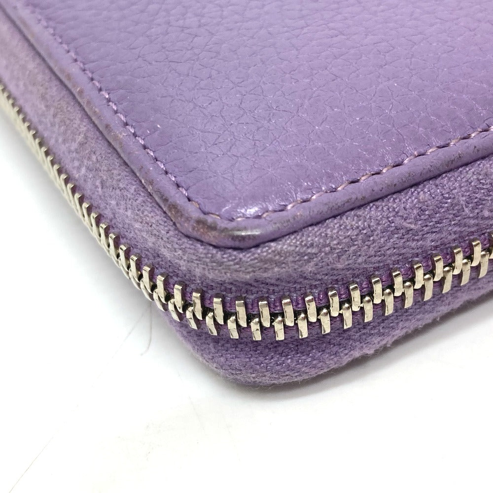 GUCCI Long Wallet Purse 307984 leather purple Bamboo tassel Women Used Authentic