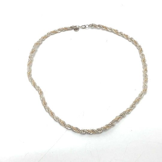 TIFFANY&Co. Necklace K18YG/SV925 Silverx Gold Combi Twist Chain Women Used Authentic