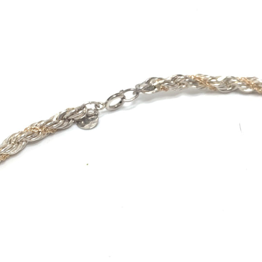 TIFFANY&Co. Necklace K18YG/SV925 Silverx Gold Combi Twist Chain Women Used Authentic