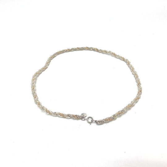 TIFFANY&Co. Necklace K18YG/SV925 Silverx Gold Combi Twist Chain Women Used Authentic