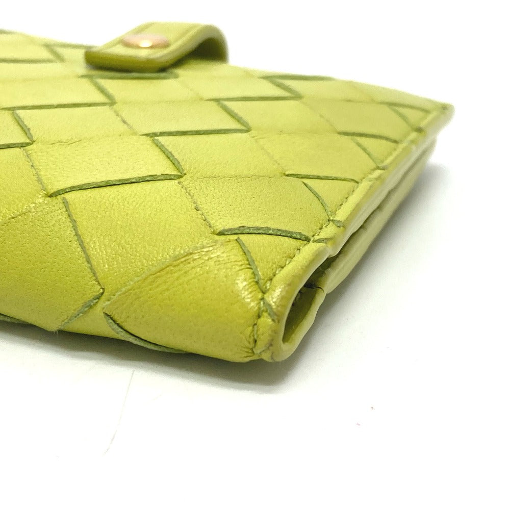 BOTTEGAVENETA Folded wallet 600270 leather green INTRECCIATO Women Used Authentic