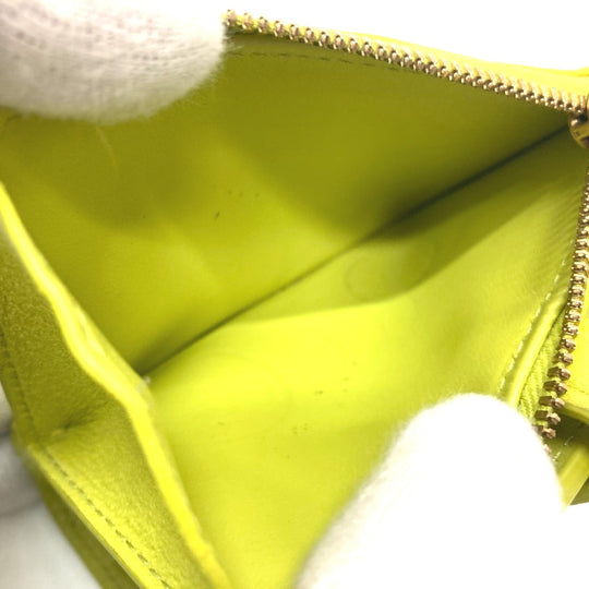 BOTTEGAVENETA Folded wallet 600270 leather green INTRECCIATO Women Used Authentic