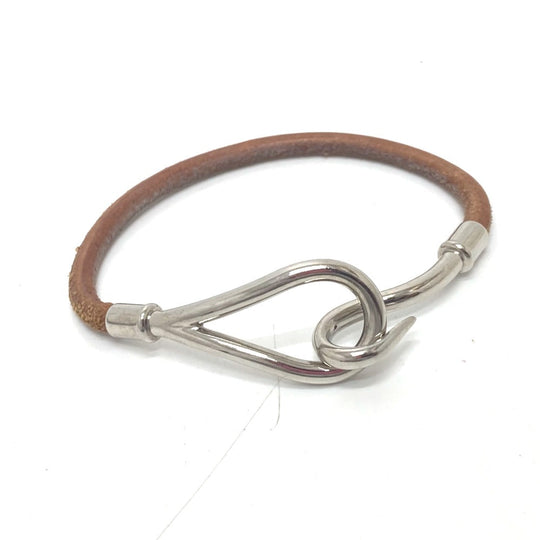 HERMES bracelet leather Brown Jumbo bless Women Used Authentic