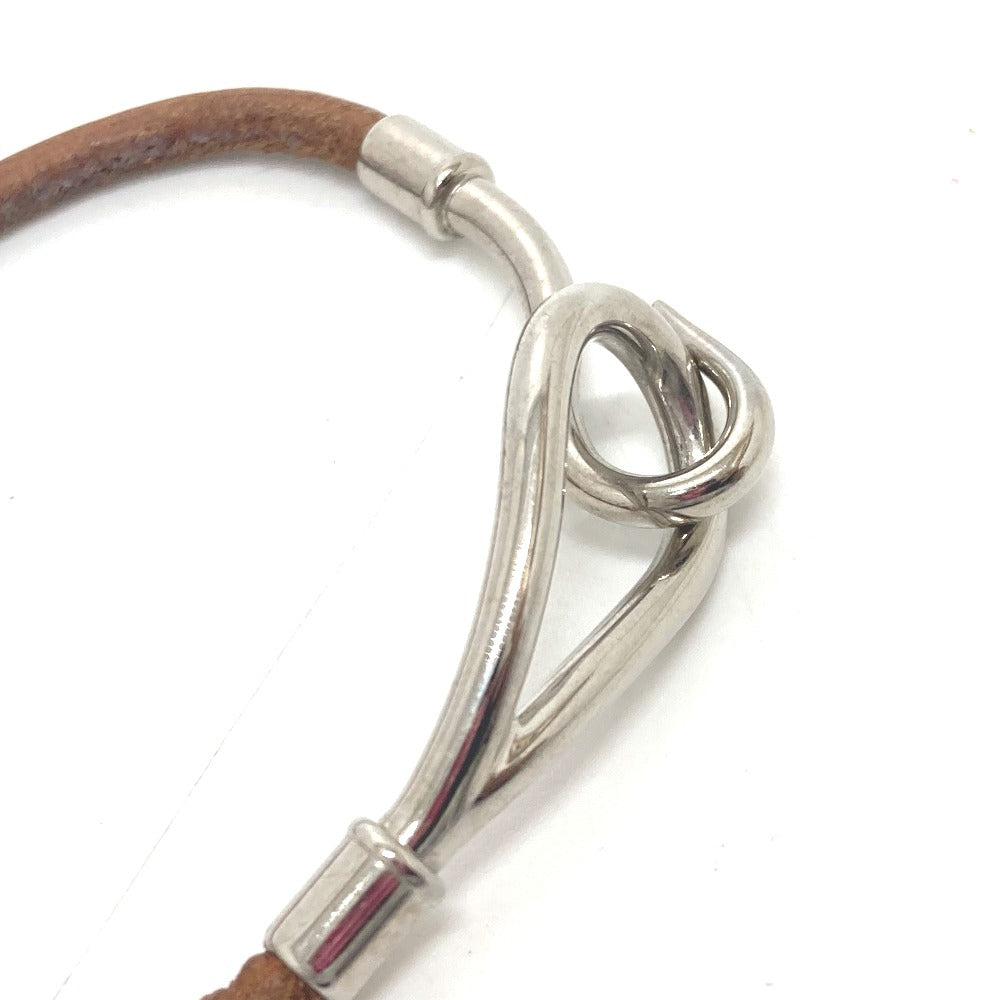 HERMES bracelet leather Brown Jumbo bless Women Used Authentic