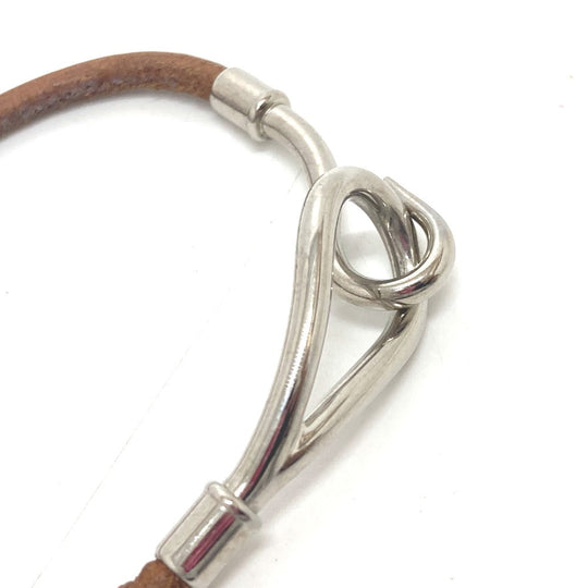 HERMES bracelet leather Brown Jumbo bless Women Used Authentic