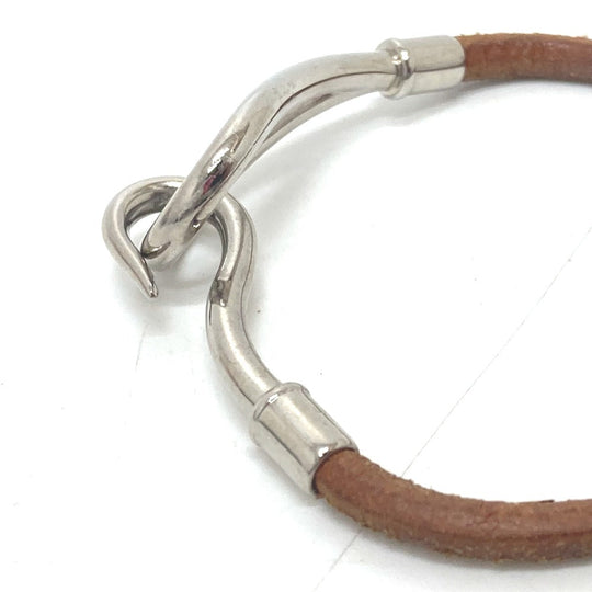 HERMES bracelet leather Brown Jumbo bless Women Used Authentic