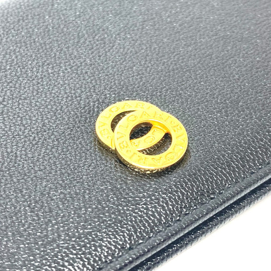 BVLGARI Notebook cover 25375 leather black Doppioto Women Used Authentic