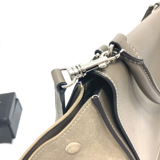 CELINE Handbag leather Brown Trapeze Women Used Authentic