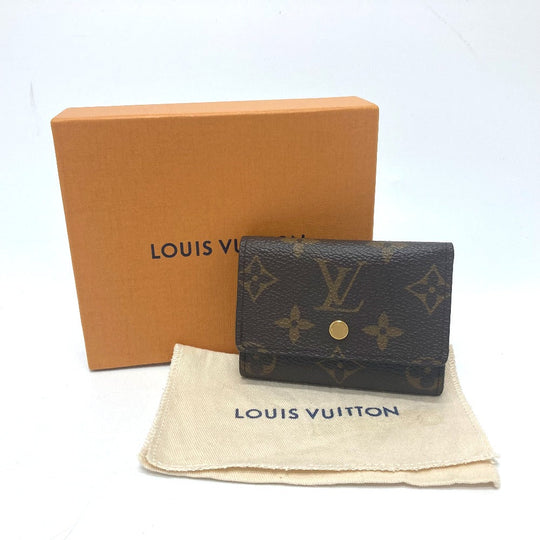 LOUIS VUITTON Trifold wallet ‚l68704 Monogram canvas Brown Portefeuille Micro Women Used Authentic