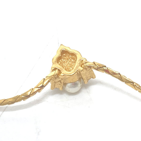 Dior Necklace metal gold 3P pearl Women Used Authentic