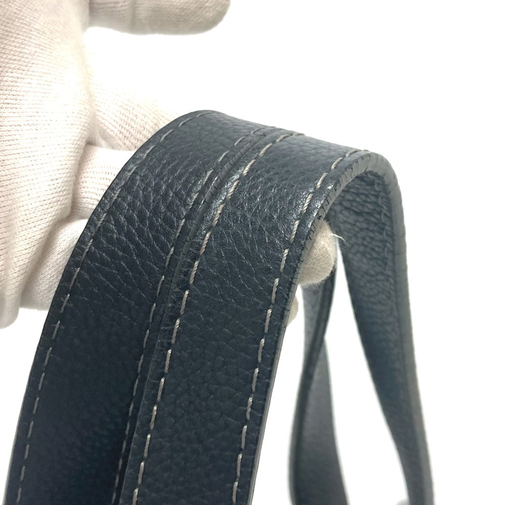 LOEWE Tote Bag Canvas / leather black anagram Women Used Authentic