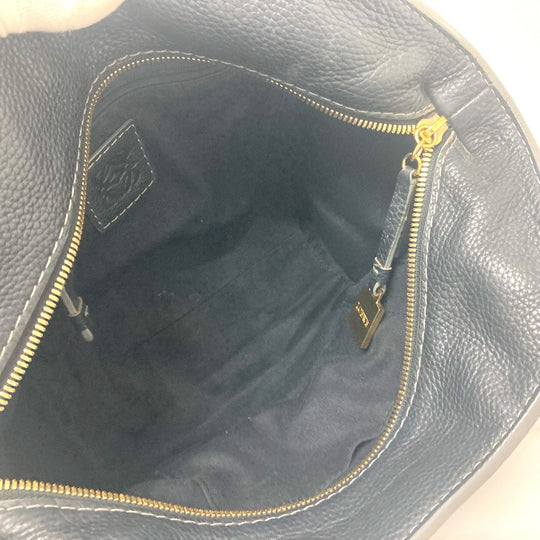 LOEWE Tote Bag Canvas / leather black anagram Women Used Authentic