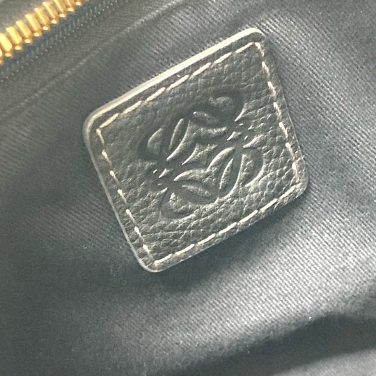 LOEWE Tote Bag Canvas / leather black anagram Women Used Authentic