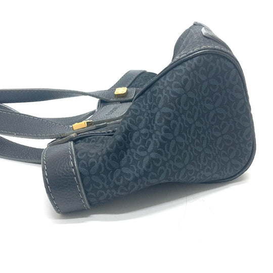 LOEWE Tote Bag Canvas / leather black anagram Women Used Authentic