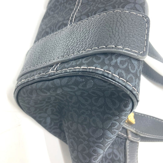 LOEWE Tote Bag Canvas / leather black anagram Women Used Authentic