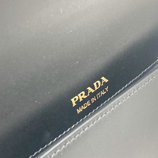 PRADA Shoulder Bag 1BA131 Fur, Leather blue fur Women Used Authentic