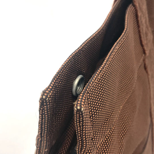 HERMES Tote Bag canvas Brown Her LineTote MM Women Used Authentic