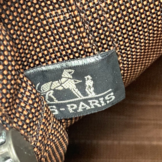 HERMES Tote Bag canvas Brown Her LineTote MM Women Used Authentic
